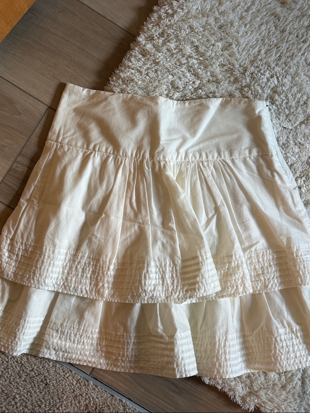 Banana Republic Cream Tiered Cotton Skirt